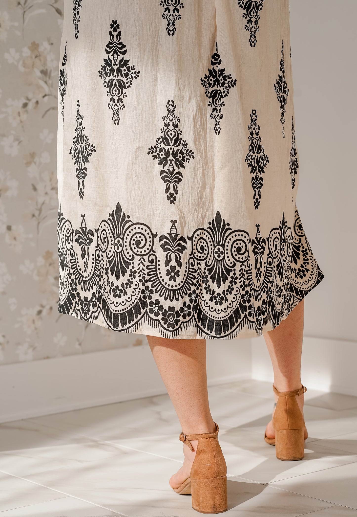 Ivory and Black Sophisticated Dress