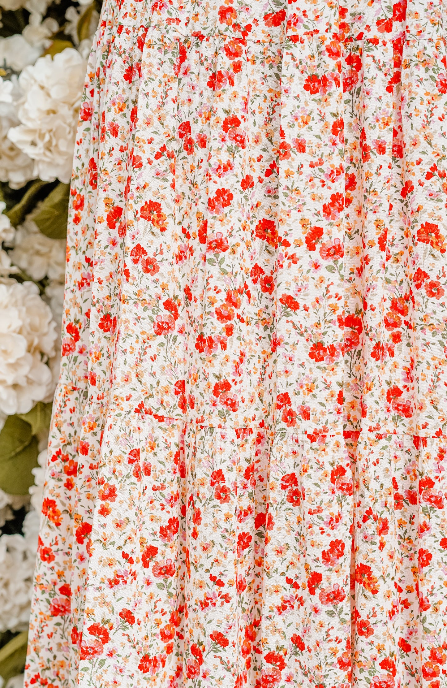 Red Floral Maxi Skirt