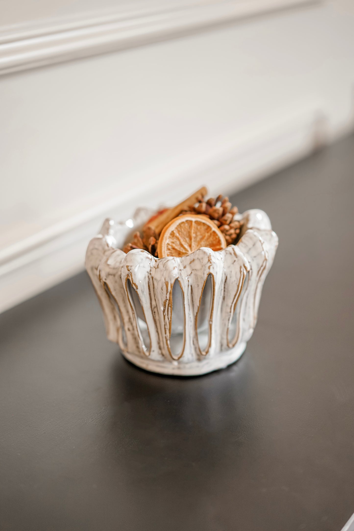 Abstract Ceramic Carved Bowl