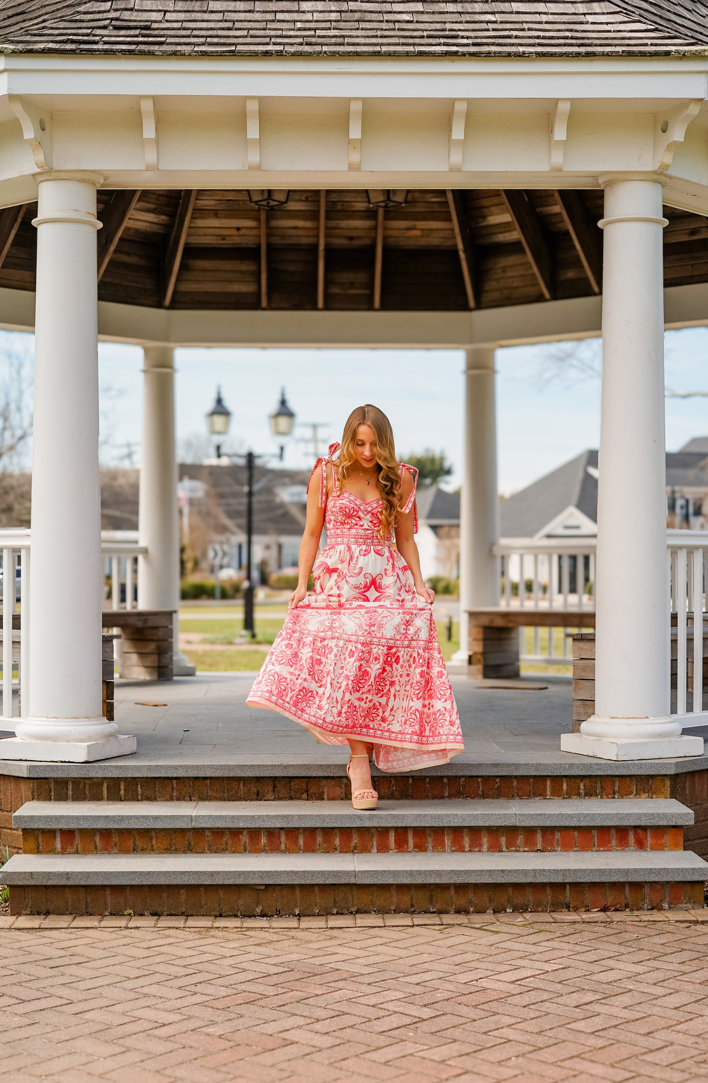 Pink Detailed Midi Dress
