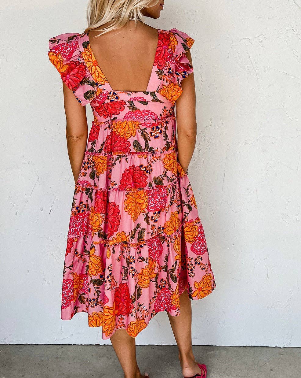 Floral Tiered Midi Dress