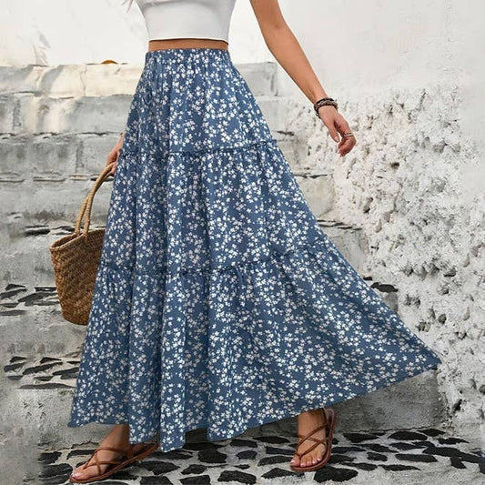 Floral Maxi A-Line Skirt