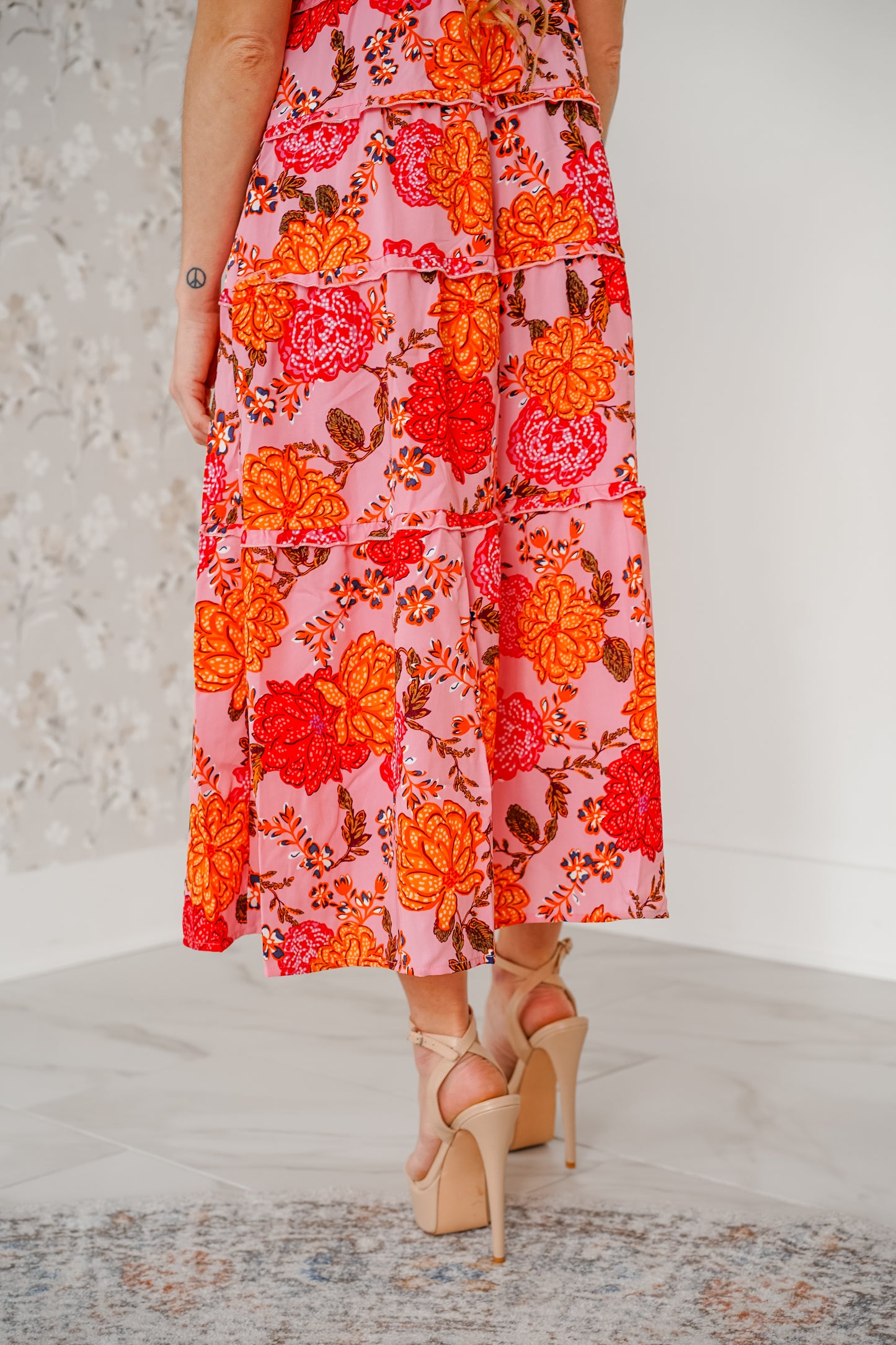 Floral Tiered Midi Dress