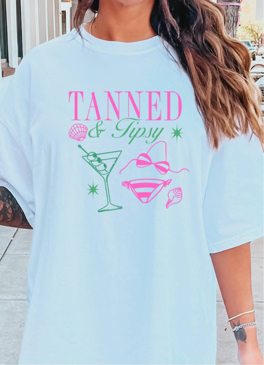 “Tanned and Tipsy” Graphic Tee