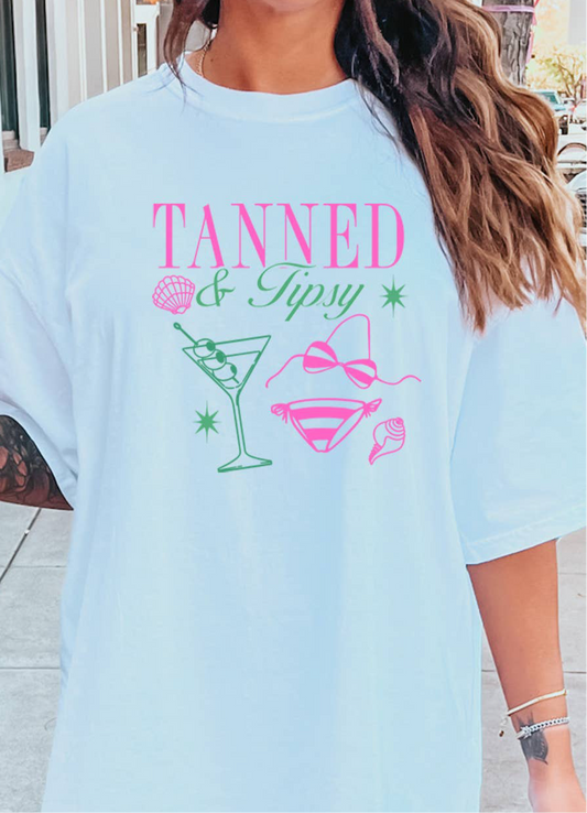 “Tanned and Tipsy” Graphic Tee