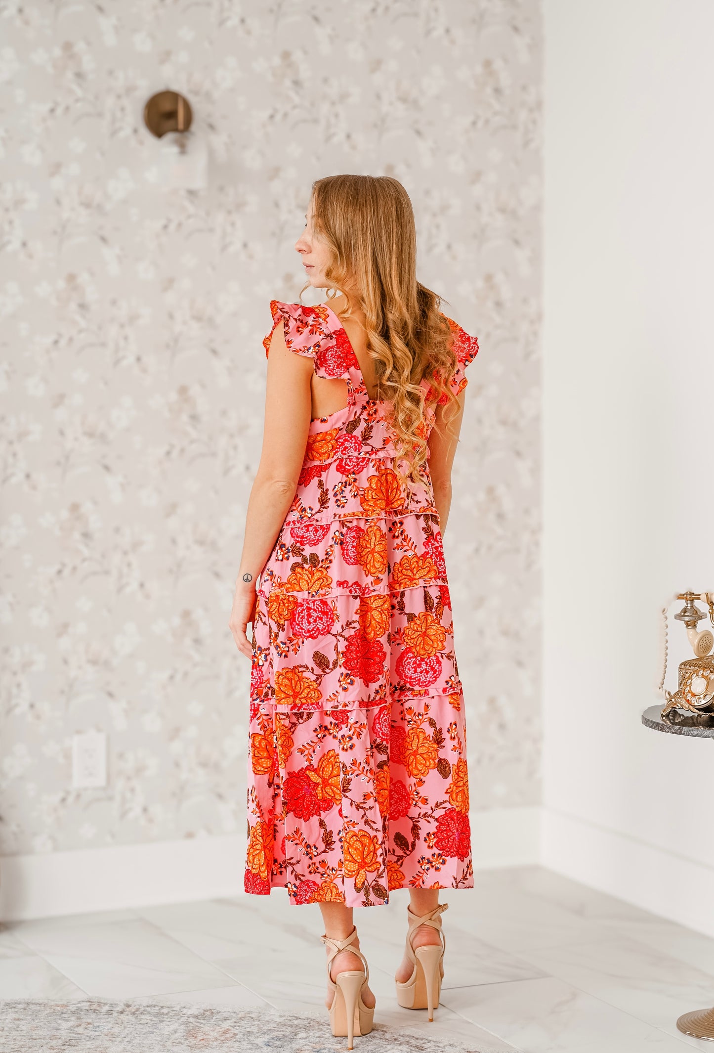 Floral Tiered Midi Dress