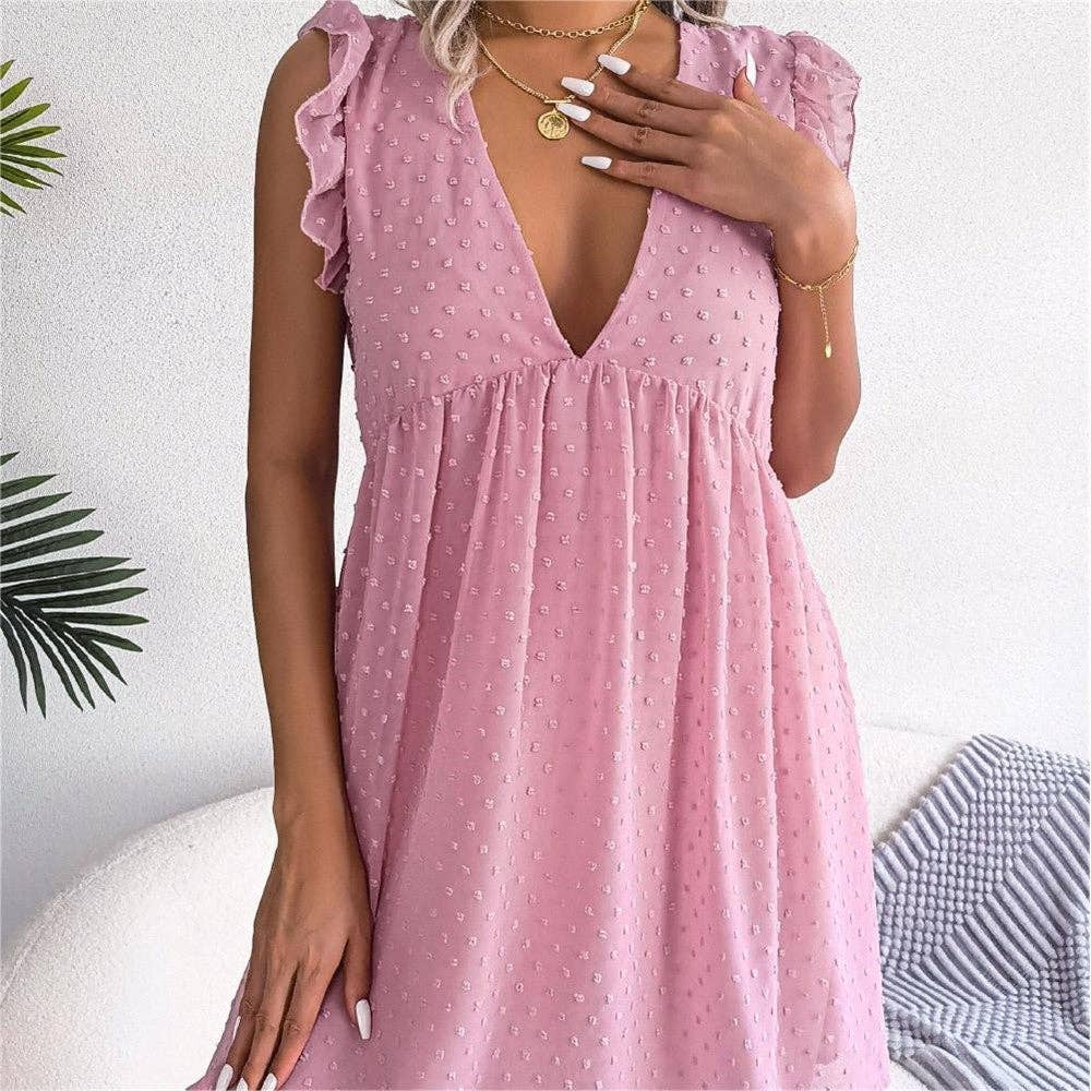 Pink Chiffon Mini Dress