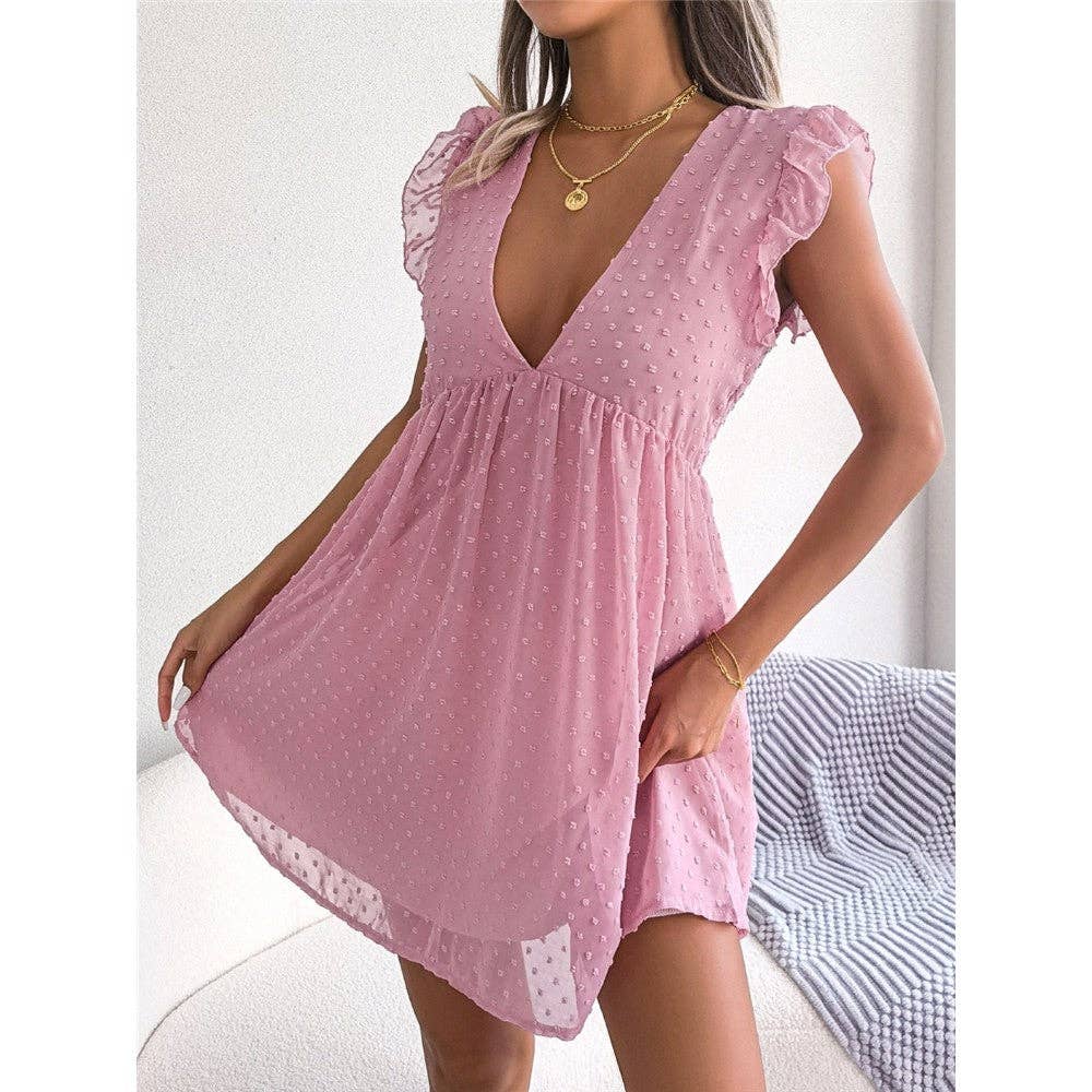 Pink Chiffon Mini Dress